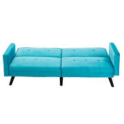 Blue velvet fabric sofa bed sleeper by La Spezia additional picture 16