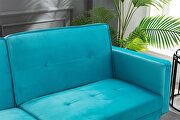 Blue velvet fabric sofa bed sleeper by La Spezia additional picture 6