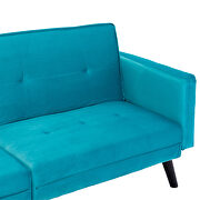 Blue velvet fabric sofa bed sleeper by La Spezia additional picture 7