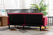 Red velvet fabric sofa bed sleeper by La Spezia additional picture 2