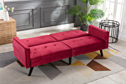 Red velvet fabric sofa bed sleeper by La Spezia additional picture 12