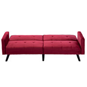 Red velvet fabric sofa bed sleeper by La Spezia additional picture 14