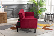 Red velvet fabric sofa bed sleeper by La Spezia additional picture 15