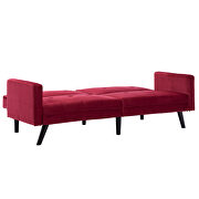 Red velvet fabric sofa bed sleeper additional photo 4 of 16