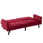 Red velvet fabric sofa bed sleeper by La Spezia additional picture 7