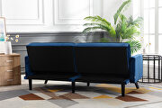 Navy velvet fabric sofa bed sleeper by La Spezia additional picture 2