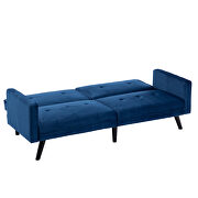 Navy velvet fabric sofa bed sleeper by La Spezia additional picture 11