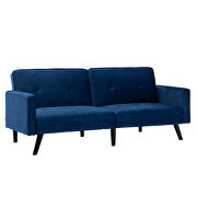 Navy velvet fabric sofa bed sleeper by La Spezia additional picture 13