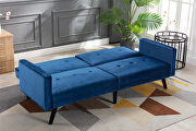 Navy velvet fabric sofa bed sleeper by La Spezia additional picture 14