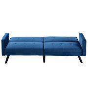 Navy velvet fabric sofa bed sleeper by La Spezia additional picture 4