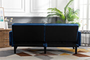 Navy velvet fabric sofa bed sleeper by La Spezia additional picture 5