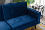 Navy velvet fabric sofa bed sleeper by La Spezia additional picture 7