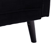 Black velvet fabric sofa bed sleeper by La Spezia additional picture 2