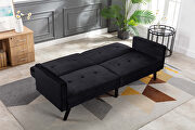 Black velvet fabric sofa bed sleeper by La Spezia additional picture 11