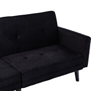 Black velvet fabric sofa bed sleeper by La Spezia additional picture 13