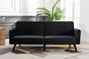 Black velvet fabric sofa bed sleeper by La Spezia additional picture 15
