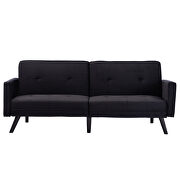 Black velvet fabric sofa bed sleeper by La Spezia additional picture 16