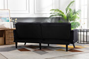 Black velvet fabric sofa bed sleeper by La Spezia additional picture 6