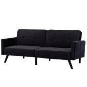 Black velvet fabric sofa bed sleeper by La Spezia additional picture 7