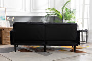 Black velvet fabric sofa bed sleeper by La Spezia additional picture 8