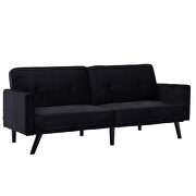 Black velvet fabric sofa bed sleeper by La Spezia additional picture 10