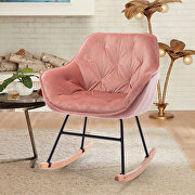 Pink velvet comfortable rocking accent chair by La Spezia additional picture 3