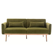 Loveseat green velvet sofa sofa with metal feet by La Spezia additional picture 2