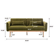 Loveseat green velvet sofa sofa with metal feet by La Spezia additional picture 11