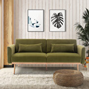 Loveseat green velvet sofa sofa with metal feet by La Spezia additional picture 3