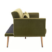 Loveseat green velvet sofa sofa with metal feet by La Spezia additional picture 6