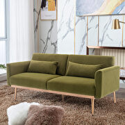 Loveseat green velvet sofa sofa with metal feet by La Spezia additional picture 10