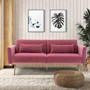 Loveseat pink velvet sofa sofa with metal feet by La Spezia additional picture 2