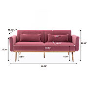 Loveseat pink velvet sofa sofa with metal feet by La Spezia additional picture 12