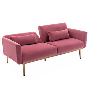 Loveseat pink velvet sofa sofa with metal feet by La Spezia additional picture 6