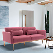 Loveseat pink velvet sofa sofa with metal feet by La Spezia additional picture 7