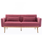 Loveseat pink velvet sofa sofa with metal feet by La Spezia additional picture 9