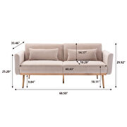 Loveseat beige velvet sofa sofa with metal feet by La Spezia additional picture 11
