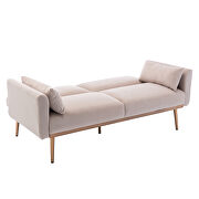 Loveseat beige velvet sofa sofa with metal feet by La Spezia additional picture 6