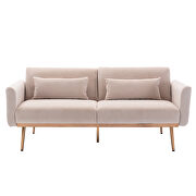 Loveseat beige velvet sofa sofa with metal feet by La Spezia additional picture 8