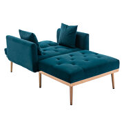 Blue velvet chaise lounge chair /accent chair additional photo 2 of 8
