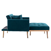 Blue velvet chaise lounge chair /accent chair additional photo 3 of 8