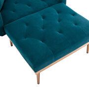 Blue velvet chaise lounge chair /accent chair additional photo 4 of 8
