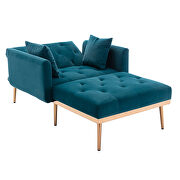 Blue velvet chaise lounge chair /accent chair additional photo 5 of 8