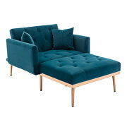 Blue velvet chaise lounge chair /accent chair by La Spezia additional picture 7