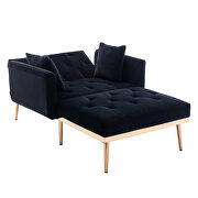 Black velvet chaise lounge chair /accent chair by La Spezia additional picture 6