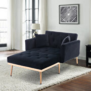 Black velvet chaise lounge chair /accent chair by La Spezia additional picture 9