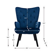 Accent chair living room/bed room, modern leisure chair navy color microfiber fabric by La Spezia additional picture 13