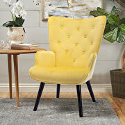 Accent chair living room/bed room, modern leisure chair yellow color microfiber fabric by La Spezia additional picture 4