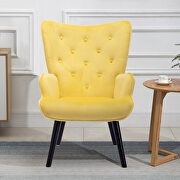 Accent chair living room/bed room, modern leisure chair yellow color microfiber fabric by La Spezia additional picture 7