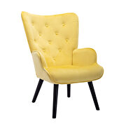 Accent chair living room/bed room, modern leisure chair yellow color microfiber fabric by La Spezia additional picture 8